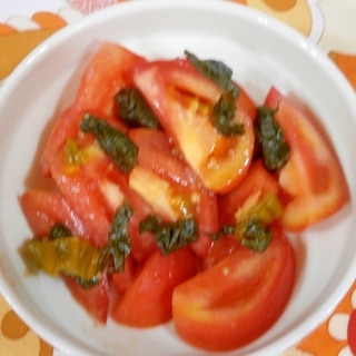 柚子こしょうで！トマトと高菜漬けのサラダ